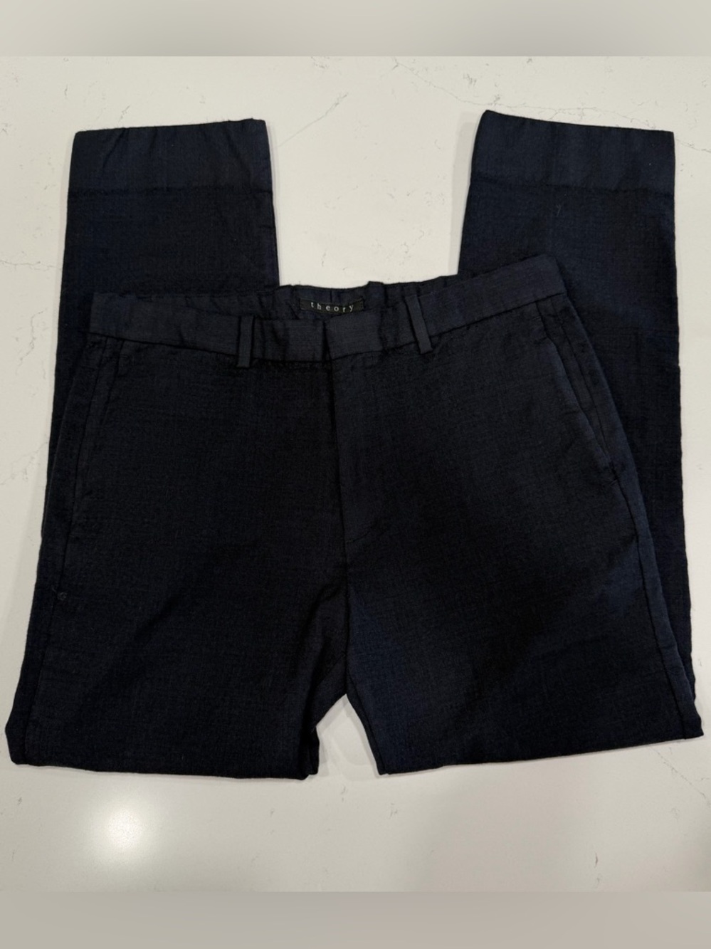 Theory Men’s Dark Blue Wool Dress Pants - 31x27